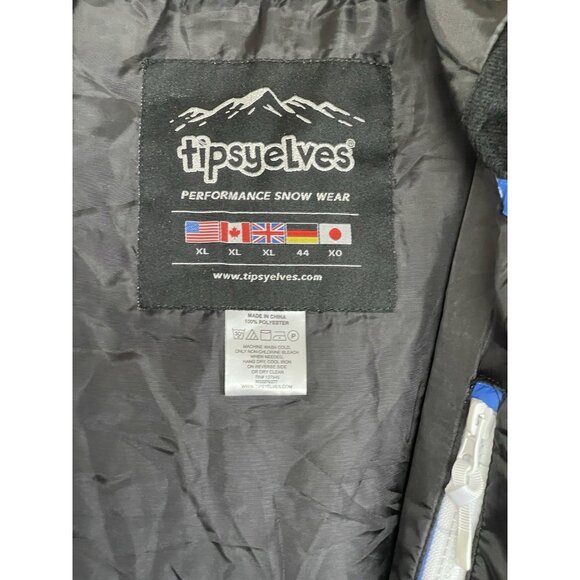 Tipsy Elves Ski Snow Suit Mens Size XL Rise N Ride Retro Blue Green Red Hooded - Picture 11 of 11